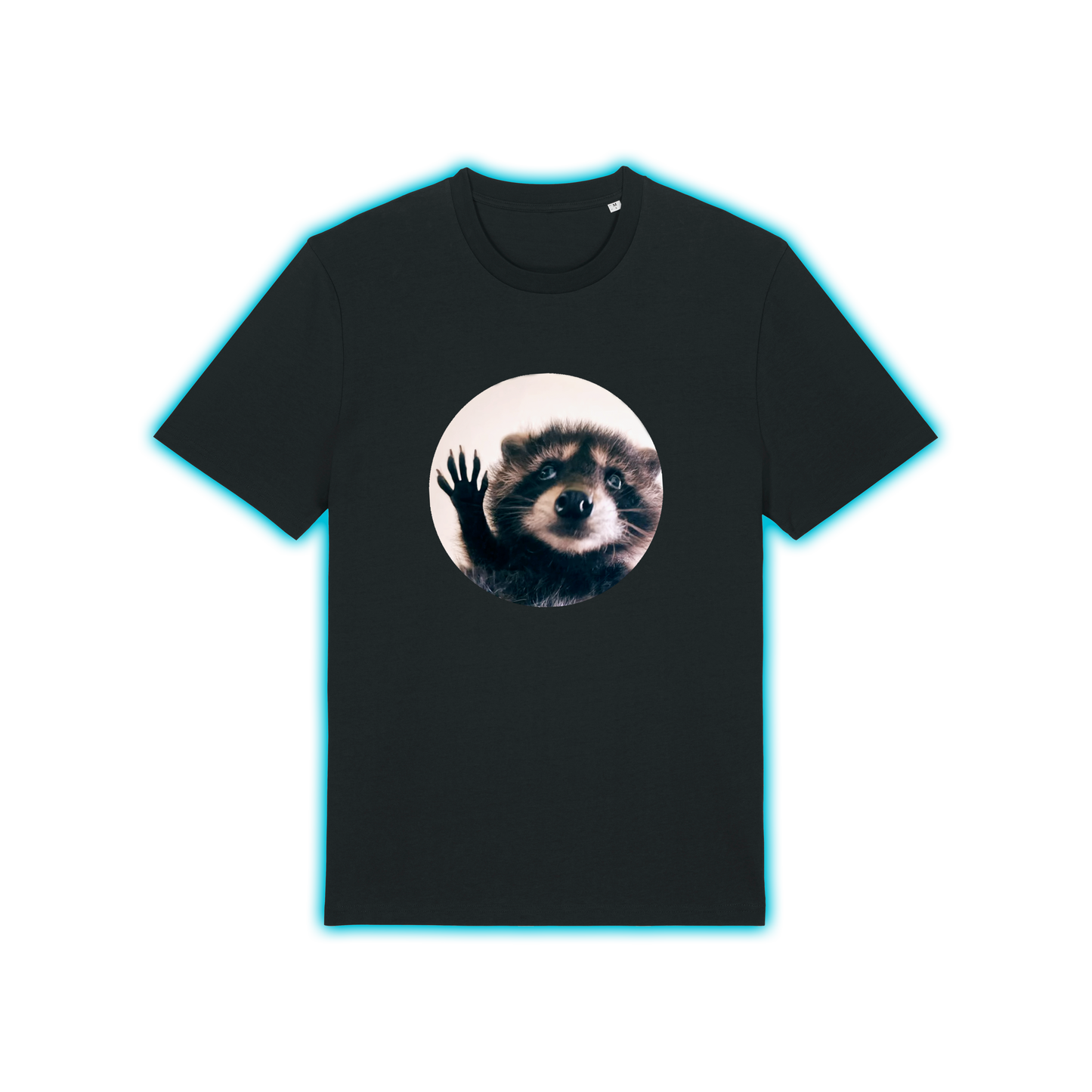 T-Shirt PEDRO THE RACCOON Regular Uni-Sex Cut BLACK