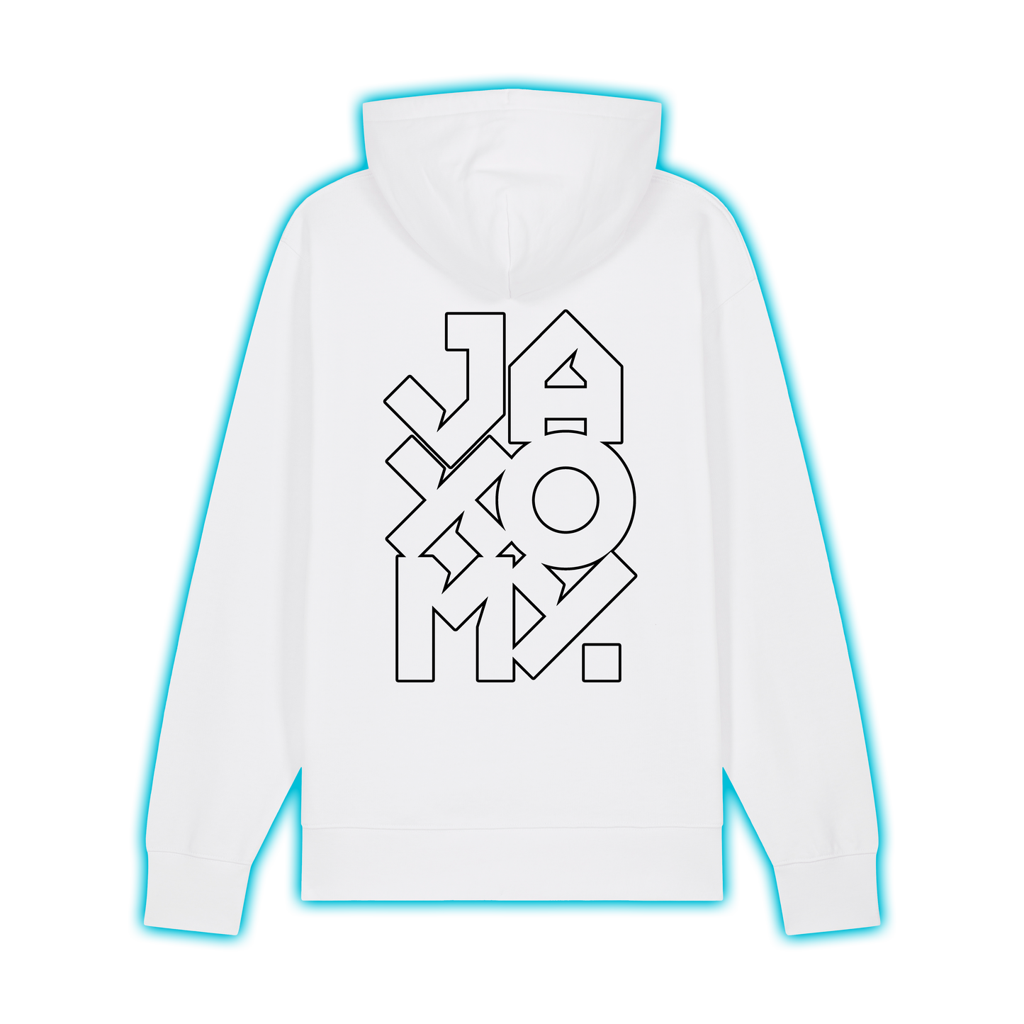Hoodie Jaxomy Logo Outline Regular Uni-Sex Cut WHITE