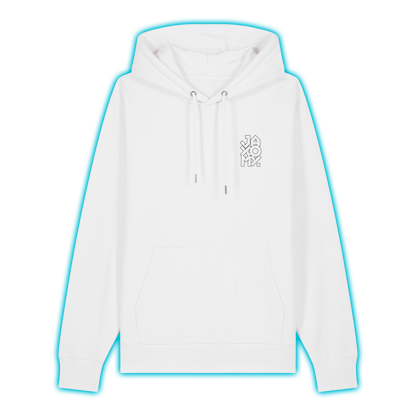 Hoodie Jaxomy Logo Outline Regular Uni-Sex Cut WHITE