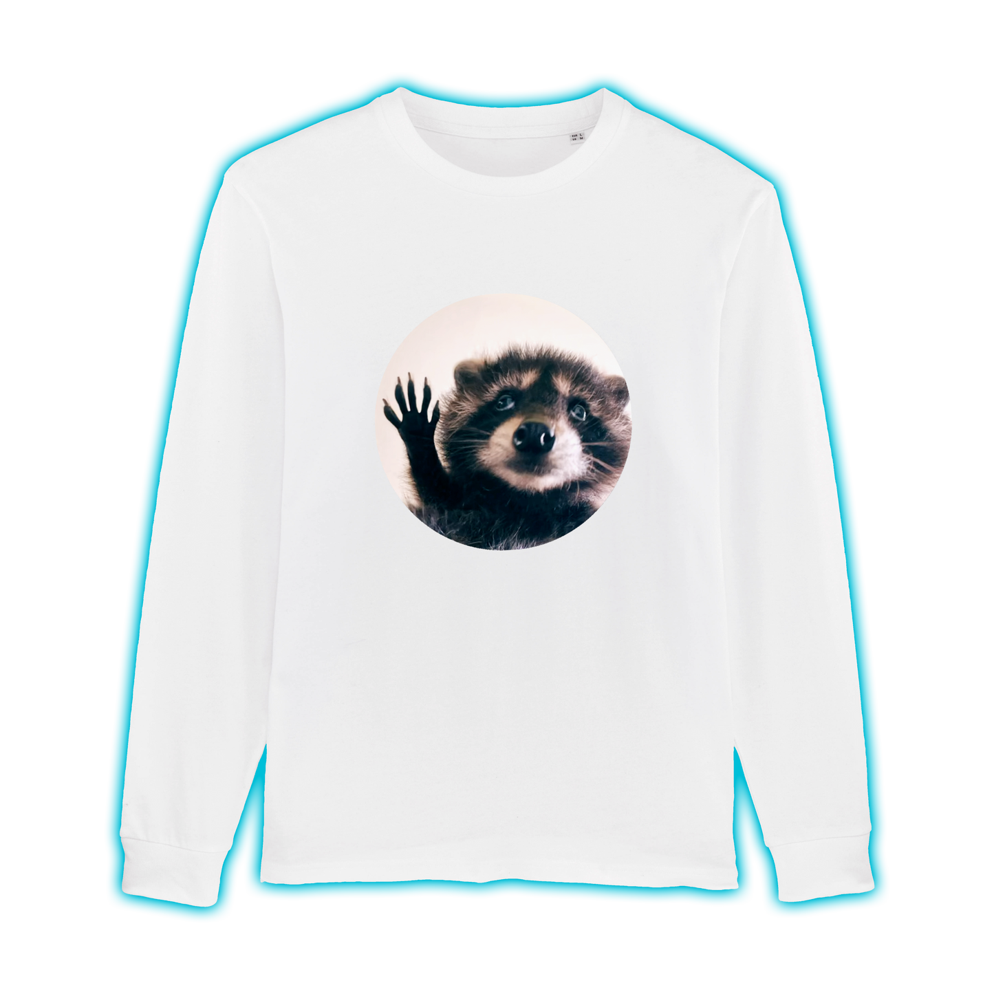 Longsleeve PEDRO THE RACCOON Regular Uni-Sex Cut WHITE